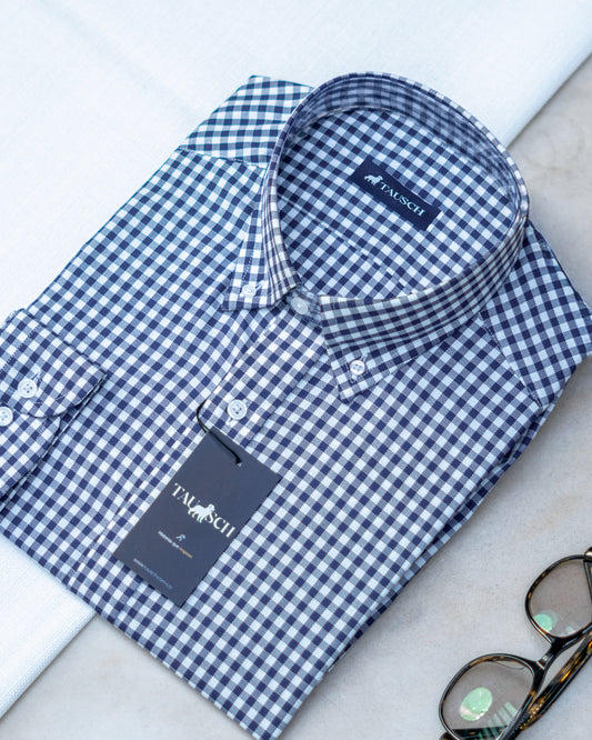 Camisa Portland cuadros azul marino