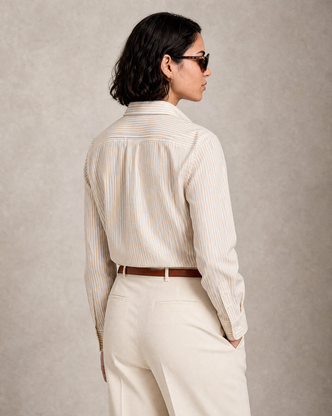 BLUSA  DAMA RAYA CAQUI