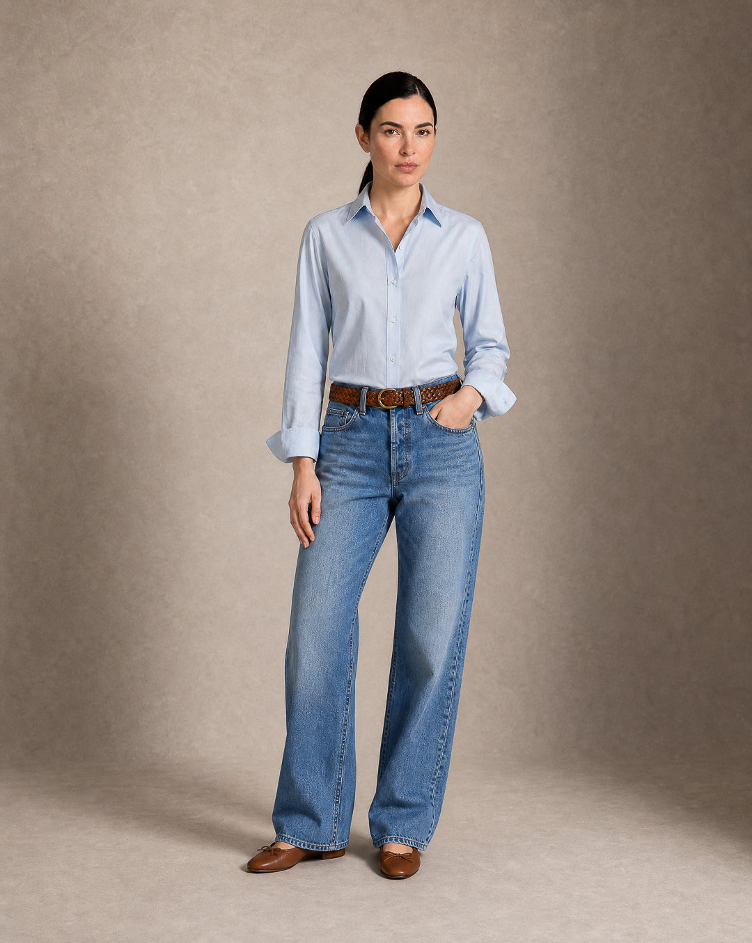 BLUSA  DAMA AZUL CELESTE