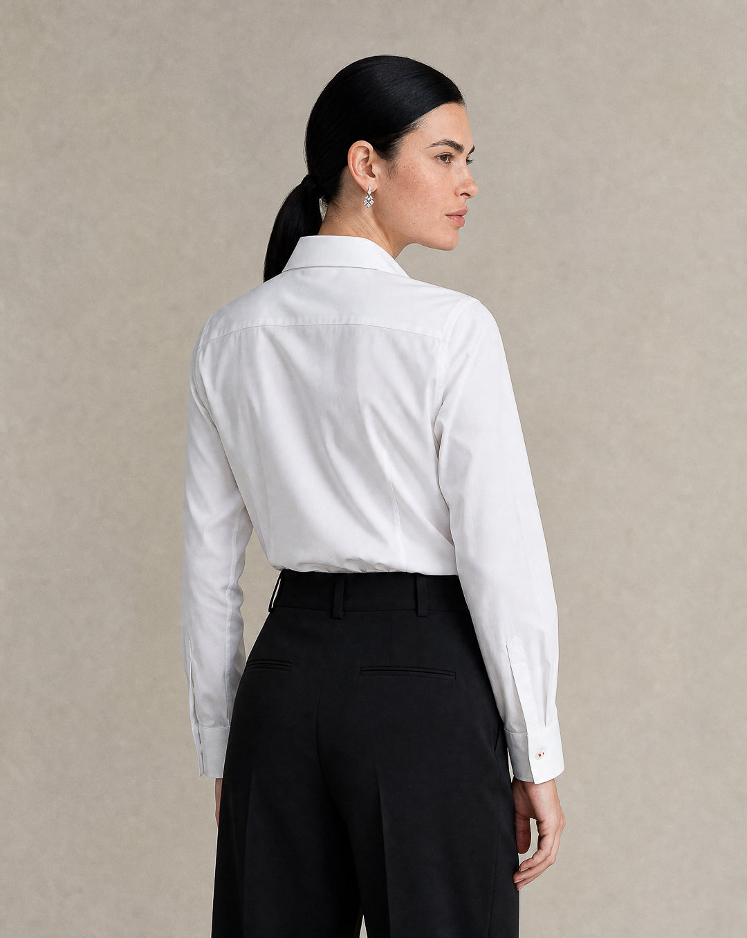 BLUSA  DAMA BLANCA POPELINA CONTRASTE FLOR ROJA