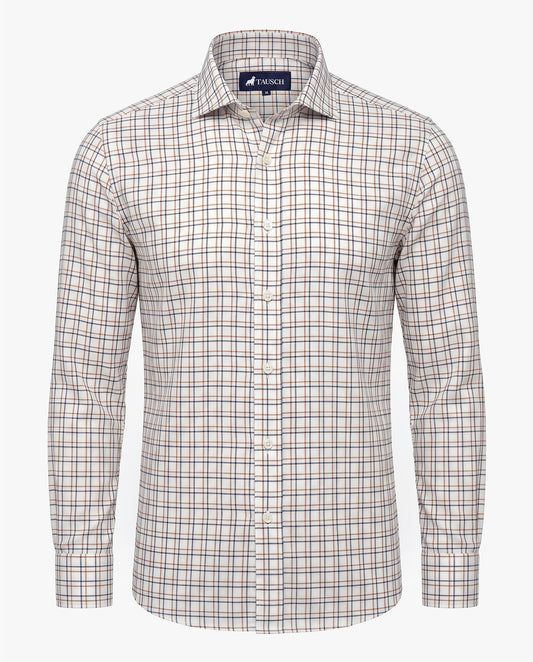 CAMISA HOMBRE CUADRO VENTANA AZUL NARANJA