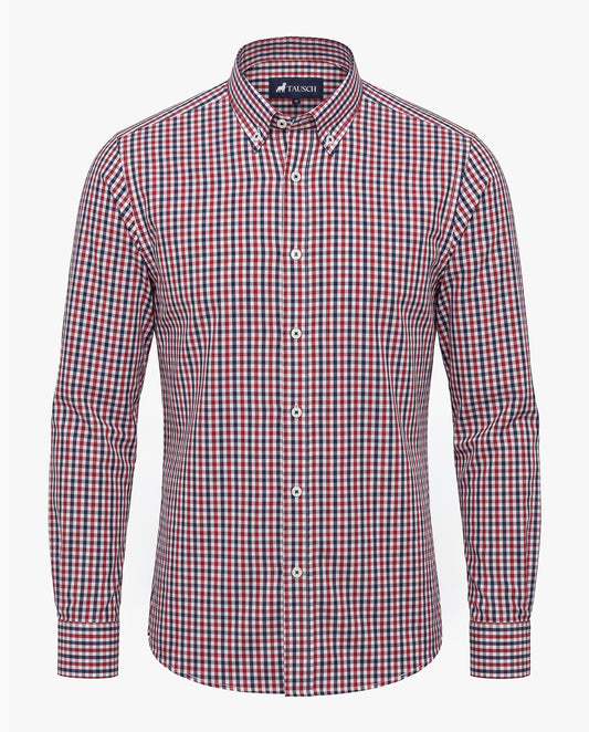 CAMISA HOMBRE CUADRO ROJO AZUL BLANCO
