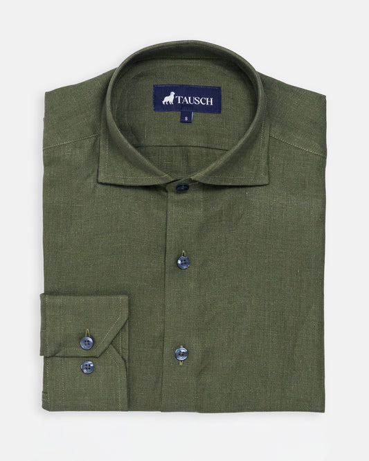 CAMISA HOMBRE MARRAKECH LINO VERDE OLIVA
