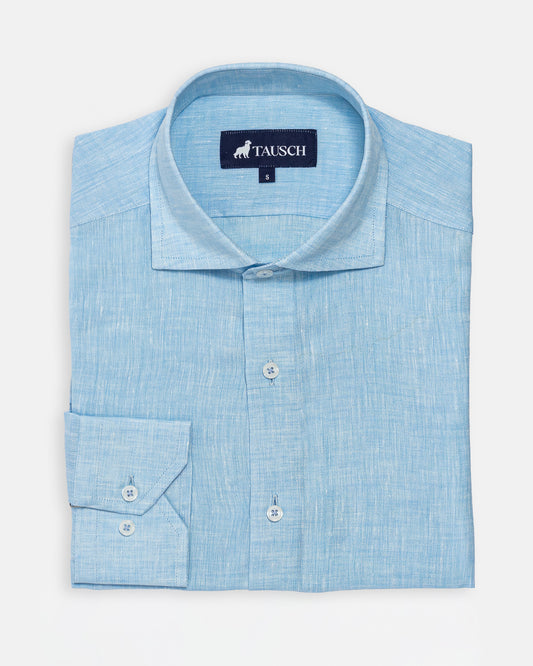 Camisa Amalfi lino azul claro