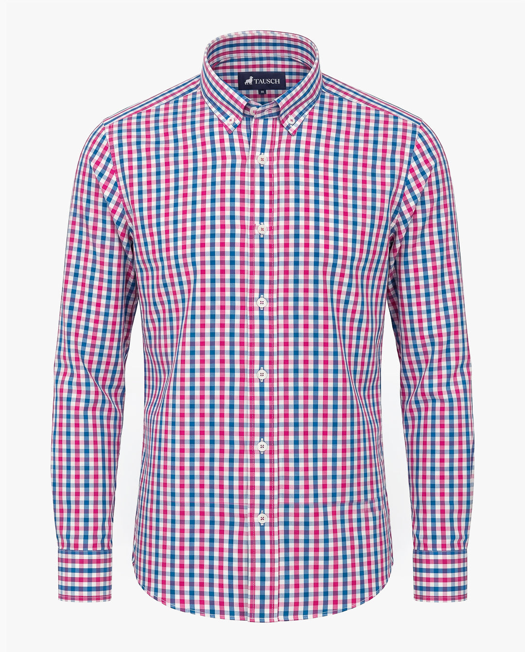 CAMISA HOMBRE CUADROS ROSADO AZUL BLANCO