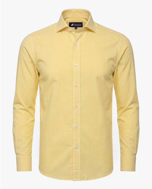 CAMISA HOMBRE MINICUADRO AMARILLO