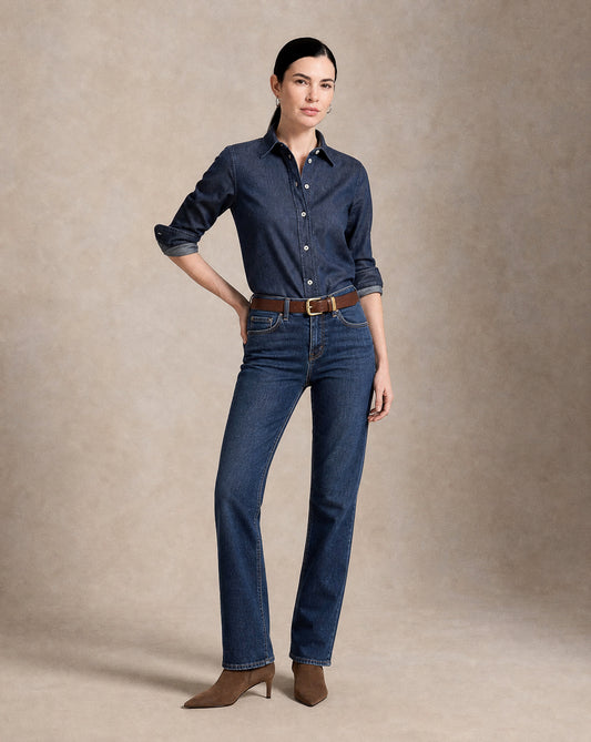 BLUSA  DAMA DENIN AZUL OSCURO
