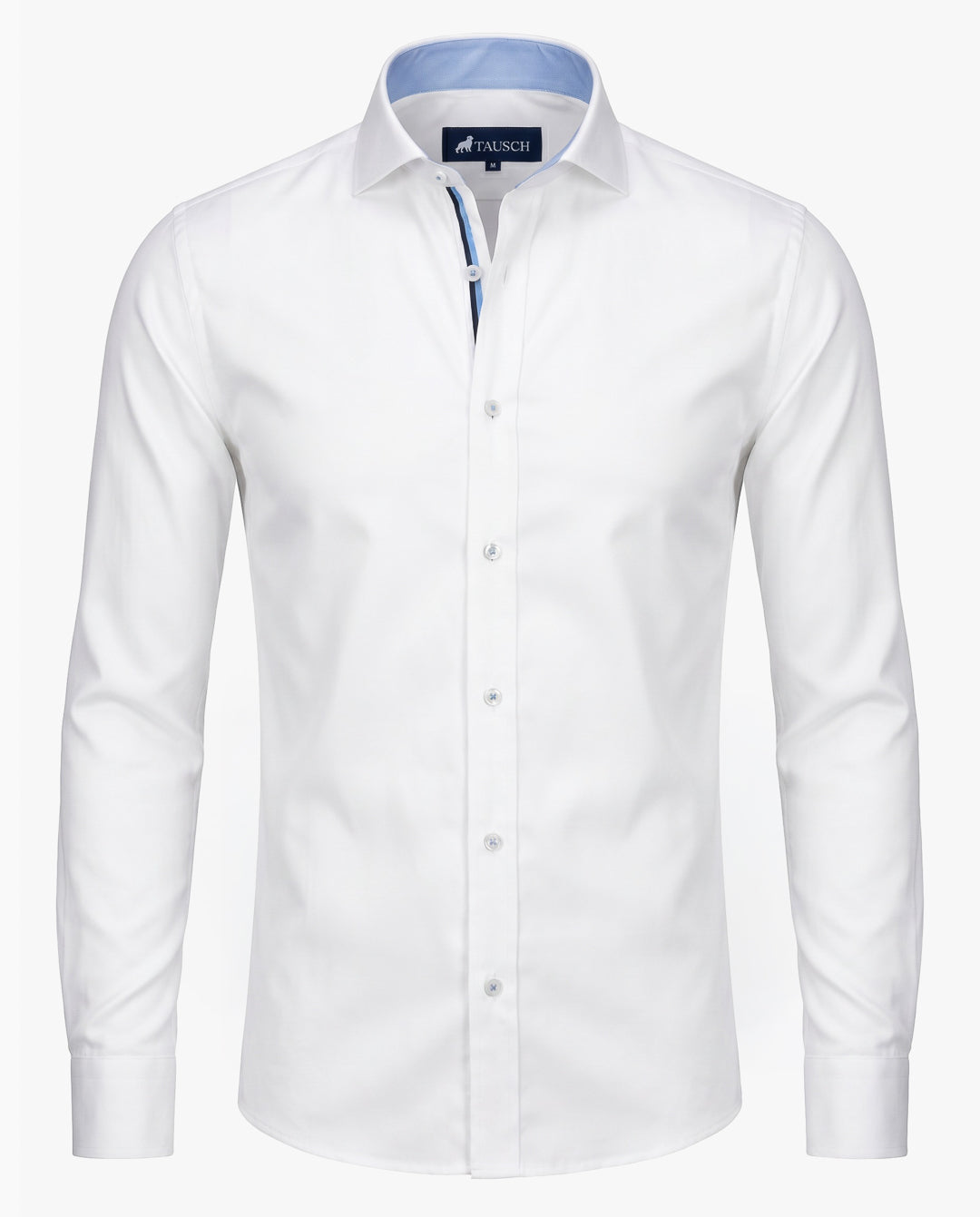 CAMISA  HOMBRE BLANCA TWILL CONTRASTE AZUL / AZUL
