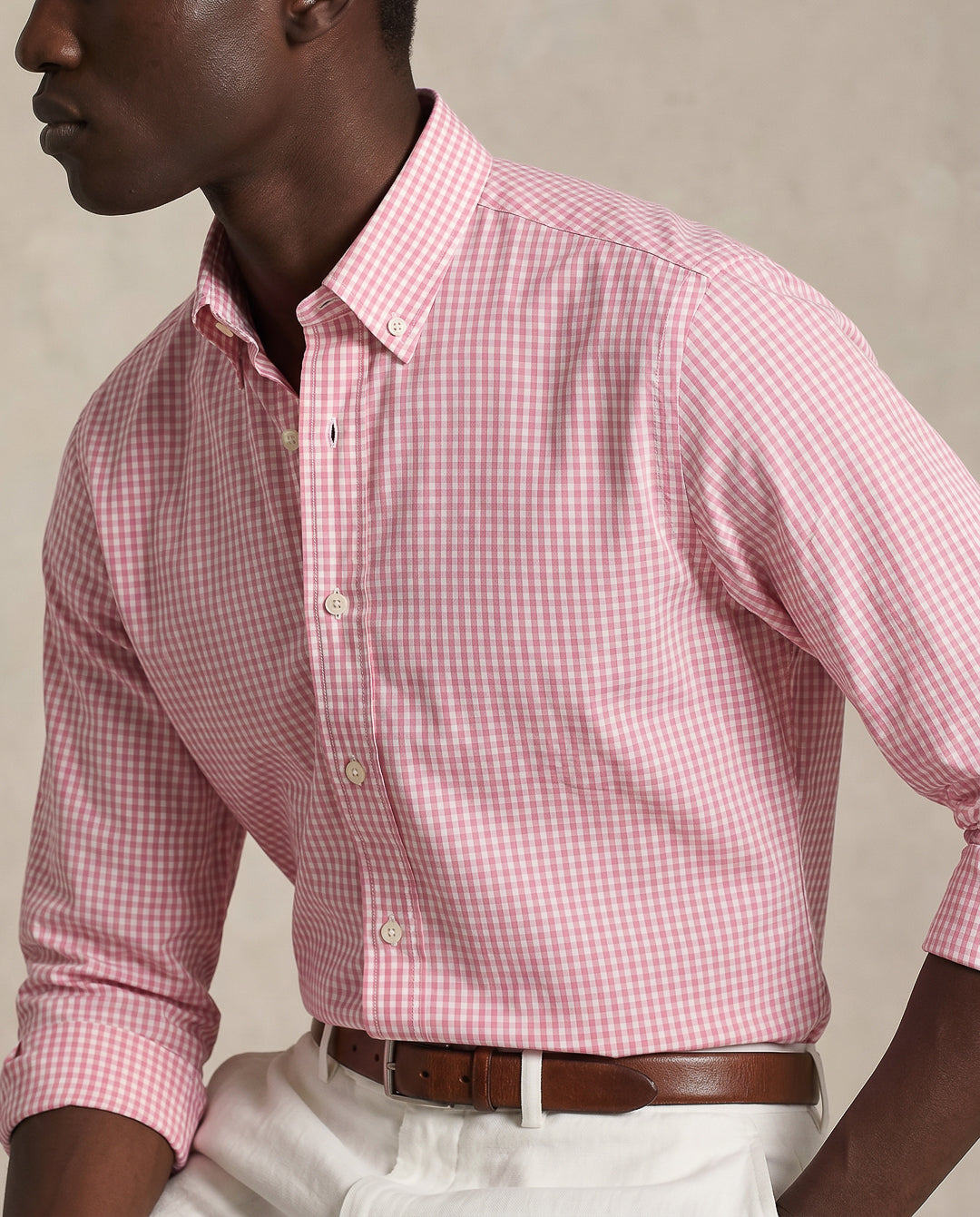CAMISA HOMBRE CUADRO ROSADO