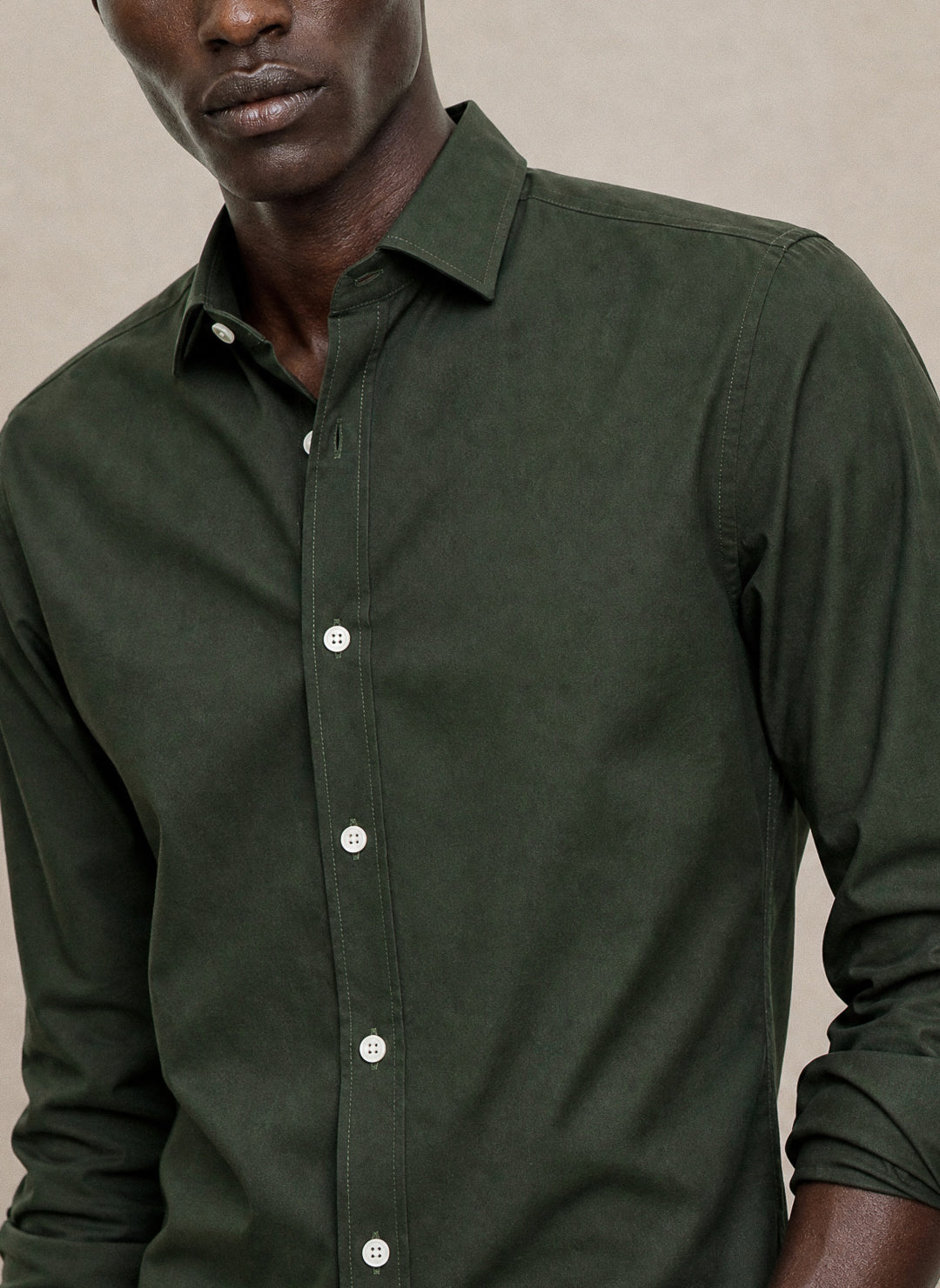 CAMISA HOMBRE VERDE OLIVA