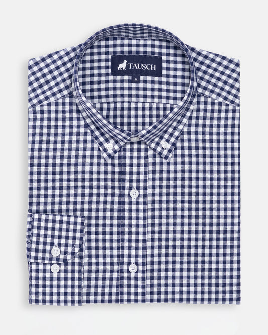CAMISA HOMBRE PORTLAND CUADROS AZUL MARINO