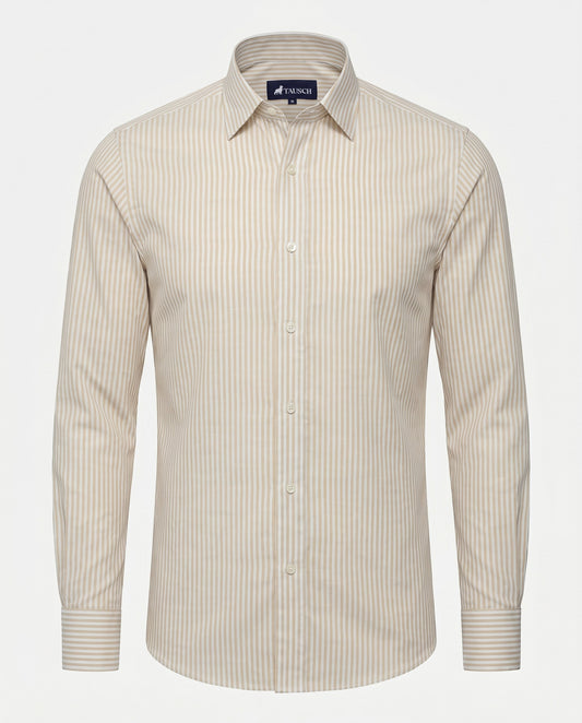 CAMISA HOMBRE RAYA CAQUI