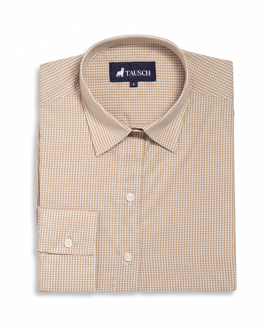 BLUSA  CUADRO CAQUI