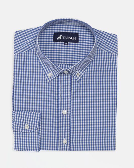 BLUSA  DAMA CUADRO AZUL MEDIO