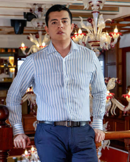 BUENOS AIRES CAMISA RAYAS AZUL CELESTE
